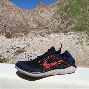 Nike Free RN Flyknit 2018 US Men’s size 10 Black/Flash Crimson/Orange Peel